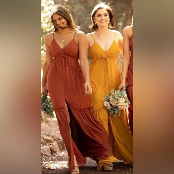 Sorella Vita 9419 Bridesmaid Maxi Dress NWT | Burnt Orange | Size 10 - Picture 7 of 9